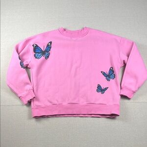 Yllw the label Sweatshirt with Blue Butterfly 
Size: Small